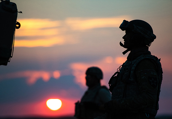 soldier sunset